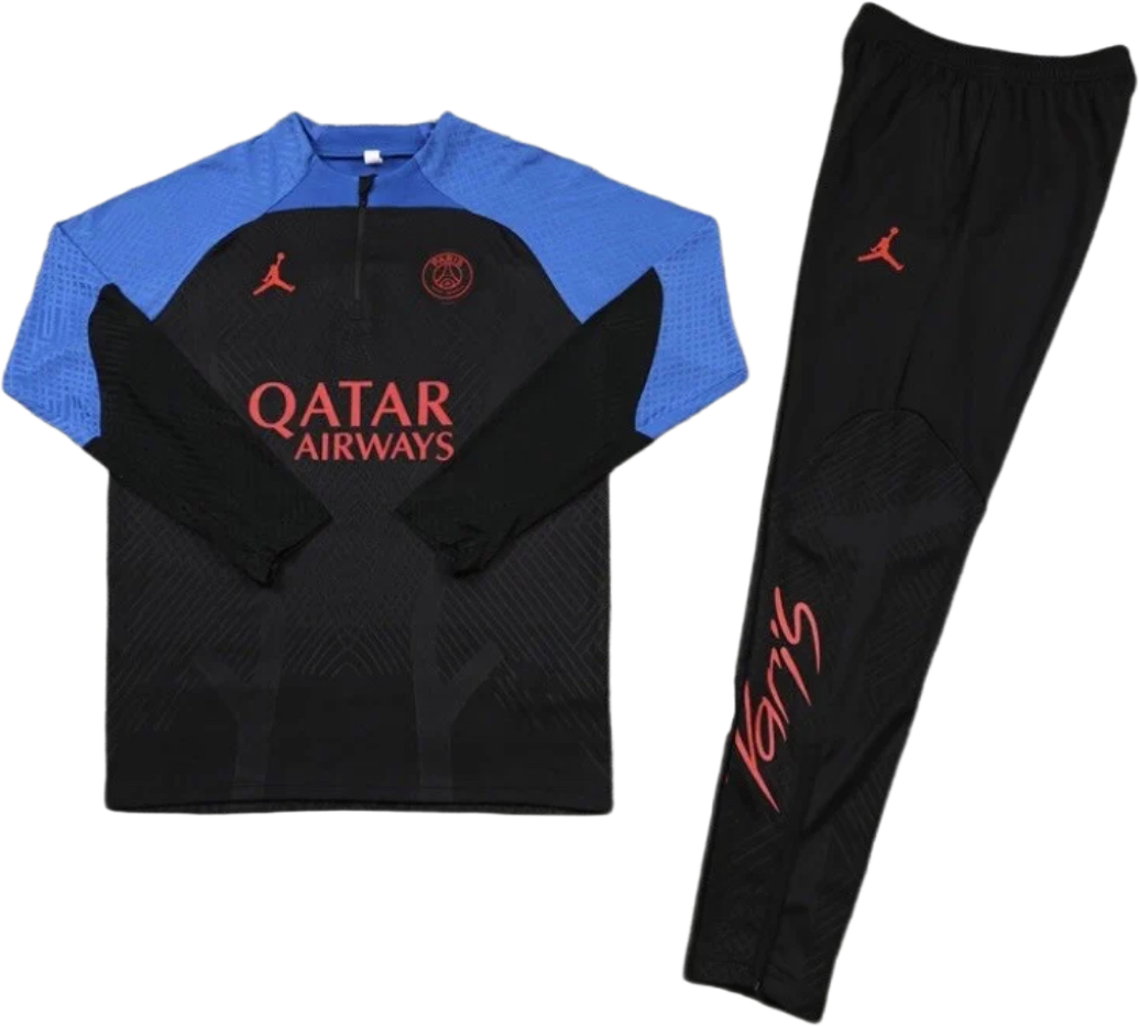 PSG Jordan Tracksuit Black, Blue, and Red Full-Set