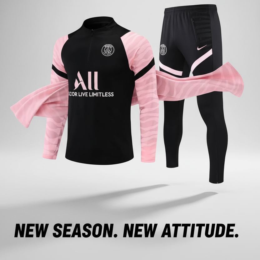 Nike-Inspired Black and Pink Tracksuit Banner